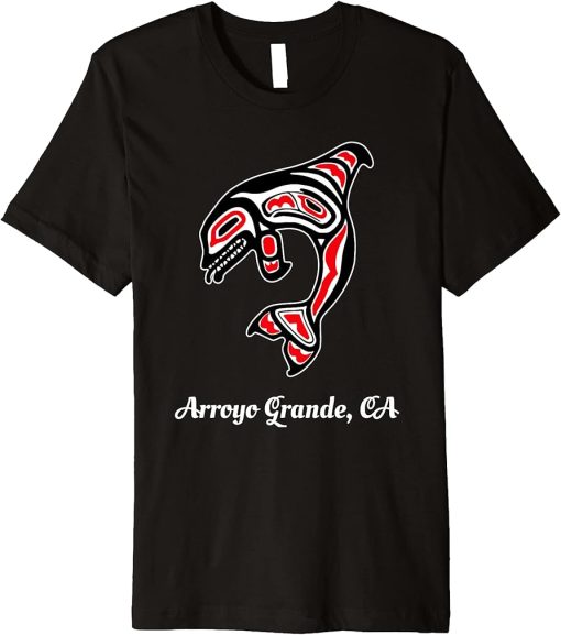 Native American Arroyo Grande CA Red Orca Killer Whale Premium T-Shirt