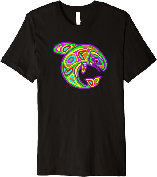 Native American Totem ORCA Killer Whale Pop Art 6 - Faun Premium T-Shirt