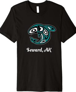 Seward Alaska Native American Tribal Orca Killer Whale Premium T-Shirt