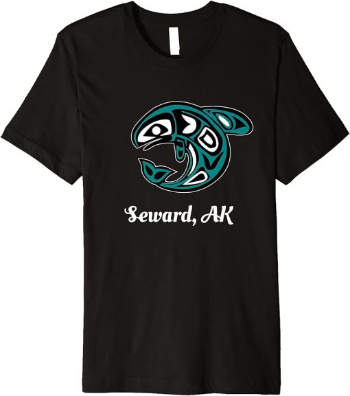 Seward Alaska Native American Tribal Orca Killer Whale Premium T-Shirt