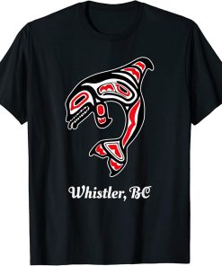 Native American Whistler BC Red Orca Killer Whale T-Shirt