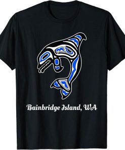 Blue Native American Bainbridge Island WA Orca Killer Whale T-Shirt